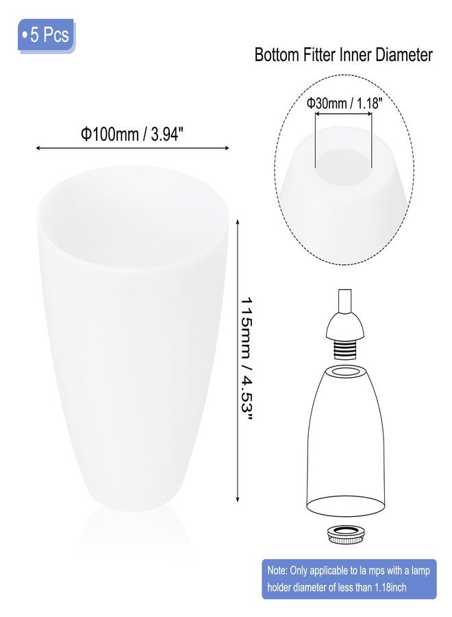 PATIKIL 1.18" Hole 4.53" High Plastic Lampshade, 5 Pcs Floor Lamp Light Covers Replacement Lamp Shade Cover for Floor Table Lamp Multi-Head Stand Up Lamp Light, White - Image 2