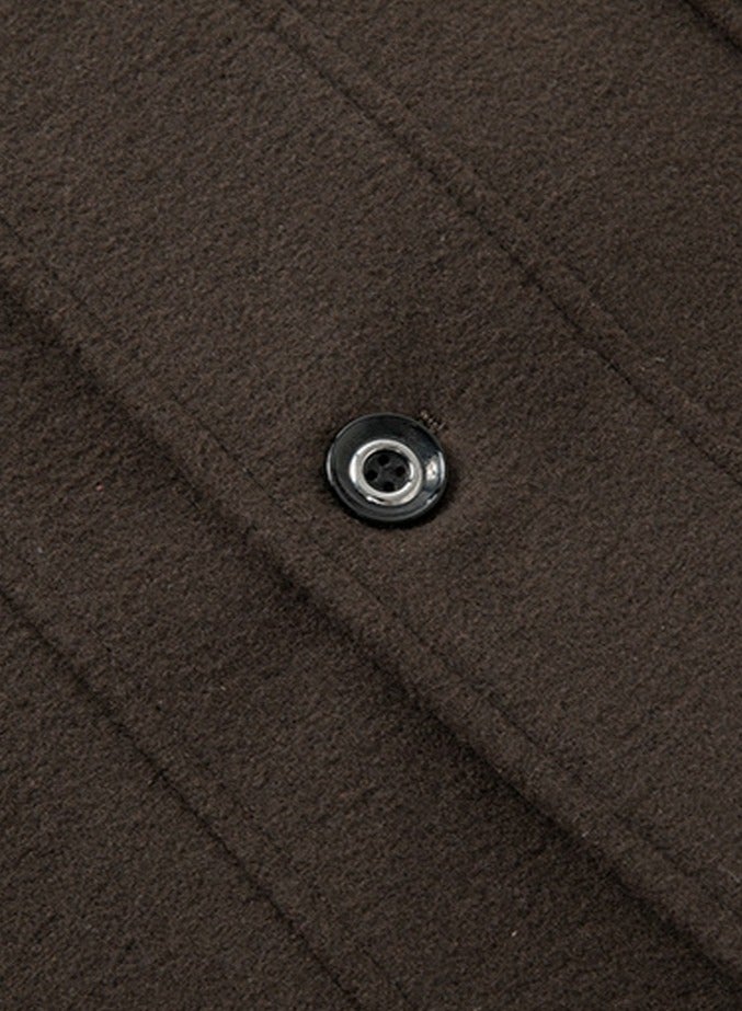 Loquat Men's Double Collar Wool Blend Coat Winter Trench Coat With Detachable Soft Scarf Jacket Brown  - Image 4