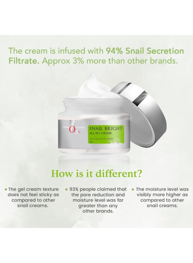 O3+ Snail Bright All in 1 Cream, 50g - Image 4
