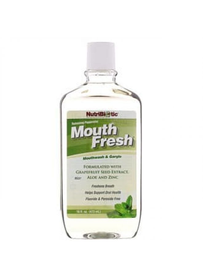 Nutribiotic NutriBiotic, Mouth Fresh, Mouthwash & Gargle, Refreshing Peppermint, 16 fl oz (473 ml)