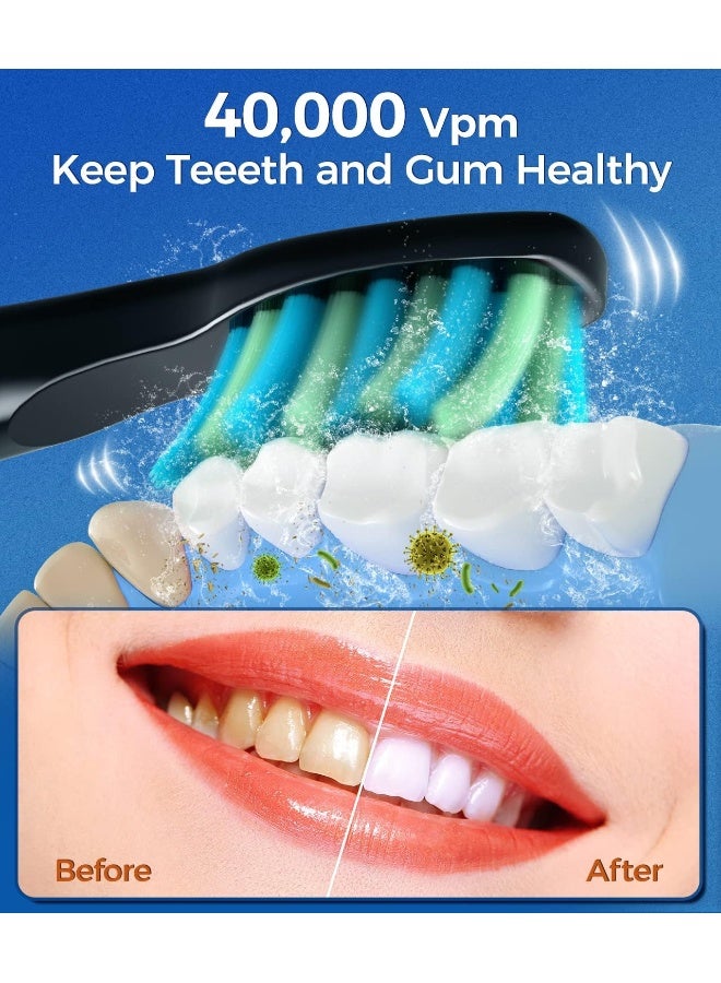 TEETHEORY Sonic Electric Toothbrushes for Adults and Kids 8 Brush Heads Electric Toothbrush with 40000 VPM Deep Clean 5 Modes Rechargeable Fast Charge 4 Hours Last 30 Days - Image 2