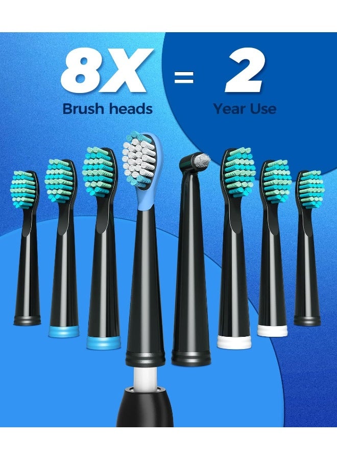TEETHEORY Sonic Electric Toothbrushes for Adults and Kids 8 Brush Heads Electric Toothbrush with 40000 VPM Deep Clean 5 Modes Rechargeable Fast Charge 4 Hours Last 30 Days - Image 4