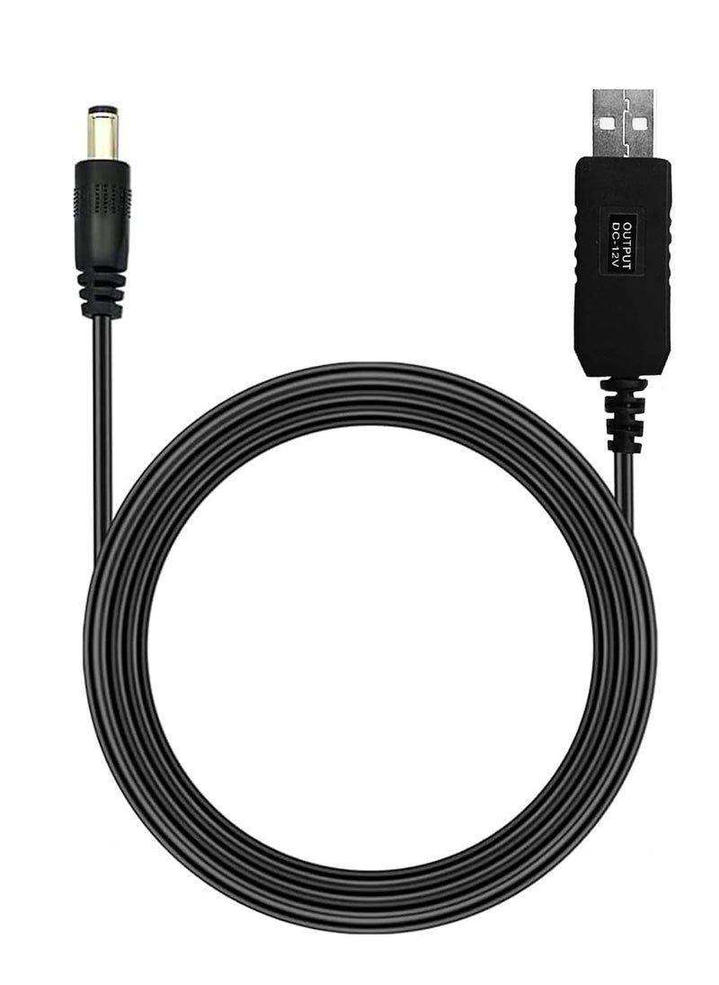 Generic - DC 5V to 12V USB Power Cable, with DC 5.5 x 2.1 Plug Powers the Router via a Power Bank During a Power Outage (1 Meter) - Image 1