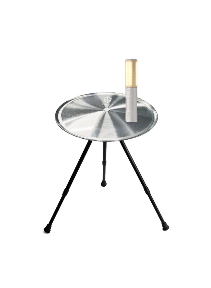 توبيز فانوس تخييم قابل للشحن 3500 مللي أمبير + طاولة ألمنيوم قابلة للطي بارتفاع قابل للتعديل للمشي والسفر والنزهات والطهي الخارجي وحالات الطوارئ - Image 1