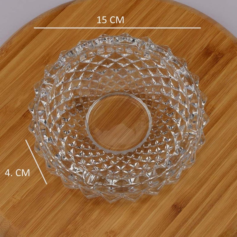 VILON Crystal Clear Glass Ashtray - Smoke Collectible for Cigarettes and Cigars, Home, Car, or Office Use, Tabletop Ashtray, Indoor and Outdoor, Desktop Smoking Accessory (ELEGANT ASHTRAY) - Image 4