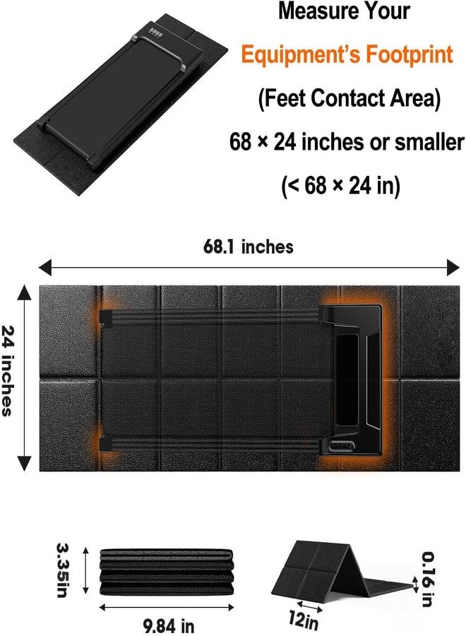 THAILE Treadmill Walking Pad Mat for Carpet, for Hardwood Floors, 68"x24", Mat for Under Treadmill/Walking pad/Bike on Carpet, 1/5" Thick Exercise Equipment Mat, No Slip, Noise Shock Absorption - Image 2