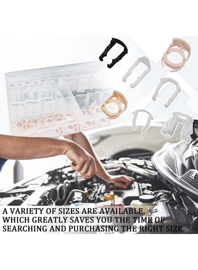 HHZL Fuel Line Retainer Clips, 3/8" & 5/16" Durable Nylon Gas Tank Repair Kit, 7 Size Fuel Line Retaining Clamp Assortment Replacement Kit Compatible with Ford, GM, Chrysler (70PCS) - Image 5