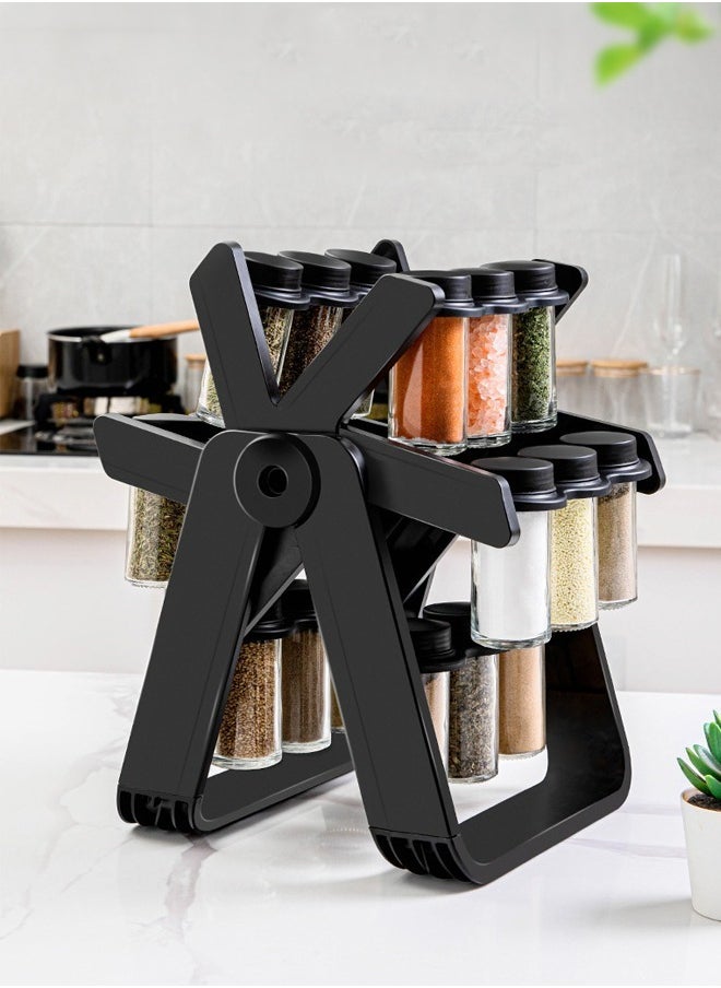 VOGMAX 360 Rotating Spice Rack, 18PCS Jar Kitchen Spice Organizer, Seasoning Organizer Seasoning Rack Tower for Kitchen Countertop  - Image 1