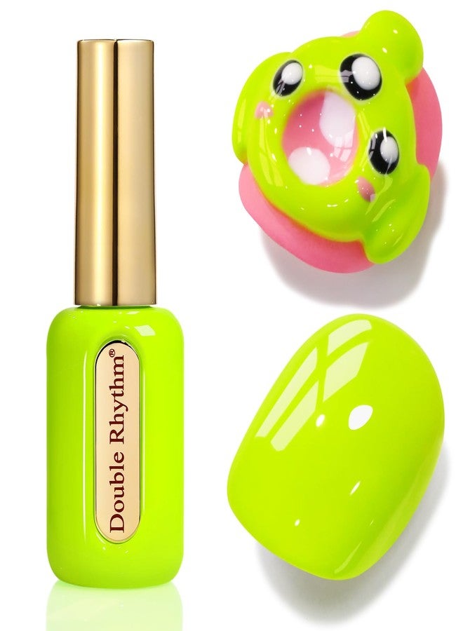 دابل ريذم طلاء أظافر جل مزدوج الإيقاع 0.50 أونصة، نفس اللون، نفس الزجاجة، ذهبي مستدير، خالي من الهيما، محايد، طبيعي، حليبي، 15 مل، طلاء أظافر جيلي للأشعة فوق البنفسجية، فن اصنعه بنفسك في المنزل (أصفر نيون، أخضر - C1305) - Image 1