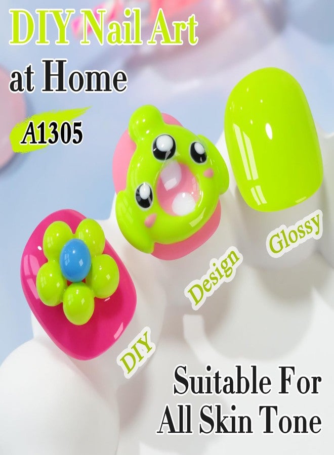 دابل ريذم طلاء أظافر جل مزدوج الإيقاع 0.50 أونصة، نفس اللون، نفس الزجاجة، ذهبي مستدير، خالي من الهيما، محايد، طبيعي، حليبي، 15 مل، طلاء أظافر جيلي للأشعة فوق البنفسجية، فن اصنعه بنفسك في المنزل (أصفر نيون، أخضر - C1305) - Image 2