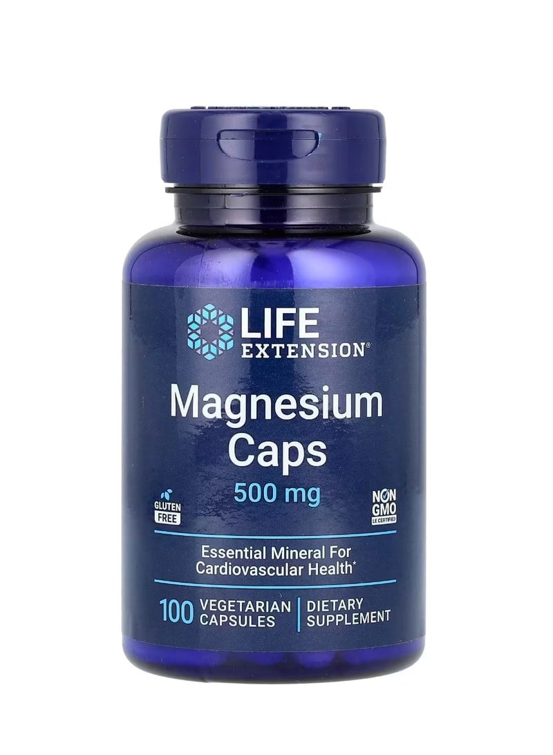 Life Extension Magnesium Caps 500 mg 100 Vegetarian Capsules - Image 1