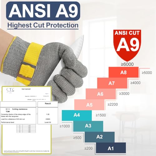 Dowellife ANSI A9 Cut Resistant Glove Food Grade, Stainless Steel Mesh Metal Knife Cutting Glove for Butcher Oyster Shucking Kitchen Mandoline Chef Slicing Fish Fillet (Medium) - Image 2