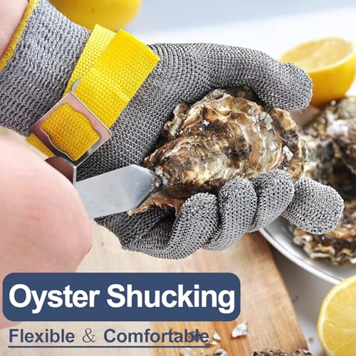Dowellife ANSI A9 Cut Resistant Glove Food Grade, Stainless Steel Mesh Metal Knife Cutting Glove for Butcher Oyster Shucking Kitchen Mandoline Chef Slicing Fish Fillet (Medium) - Image 5