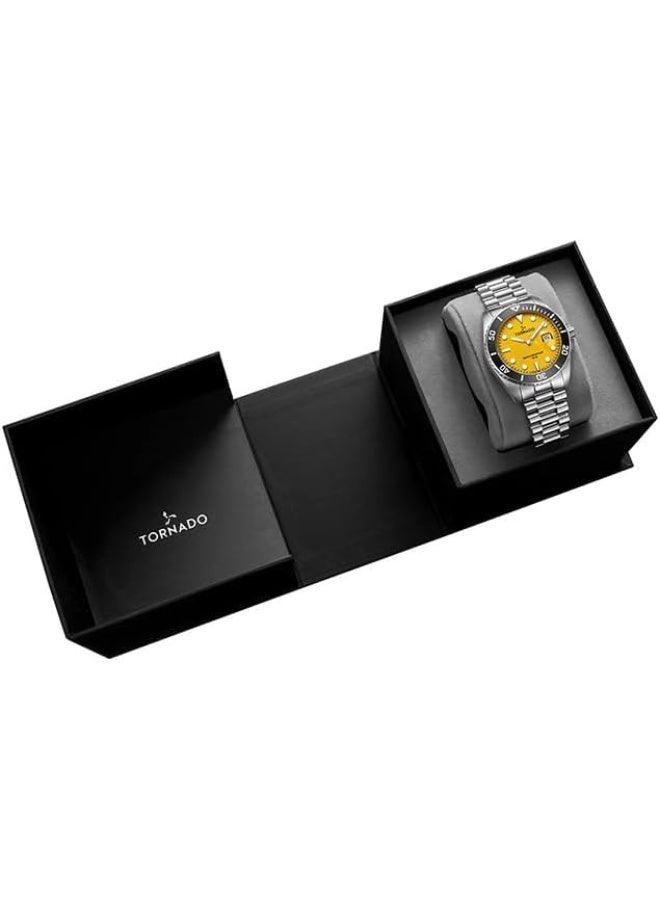 Tornado Lumina Men's Miyota 2115 Movement Watch, Analog Display and Stainless Steel, Brushed And Polished Bracelet Strap - T22001-SBSYB, Silver - Image 5