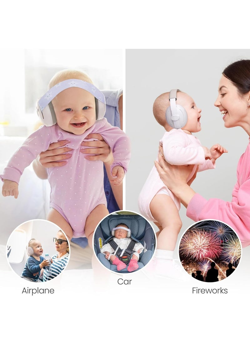 2-in-1 Portable Adjustable Baby Ear Protection, Baby Noise Cancelling Headphones, Soft Baby Ear Cover, Noise Reduction Earmuffs, Baby Noise Cancelling Headphones for Babies Toddlers
