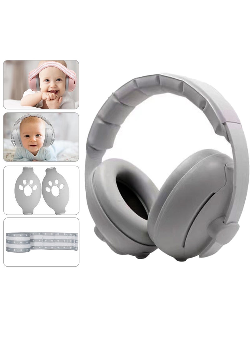 2-in-1 Portable Adjustable Baby Ear Protection, Baby Noise Cancelling Headphones, Soft Baby Ear Cover, Noise Reduction Earmuffs, Baby Noise Cancelling Headphones for Babies Toddlers