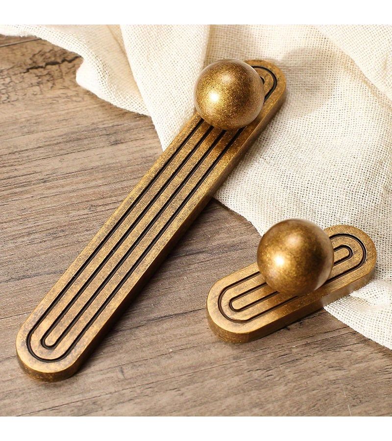 Brushed Copper 96mm Vintage Cabinet Drawer Pull Modern Round Door Handle - Image 2