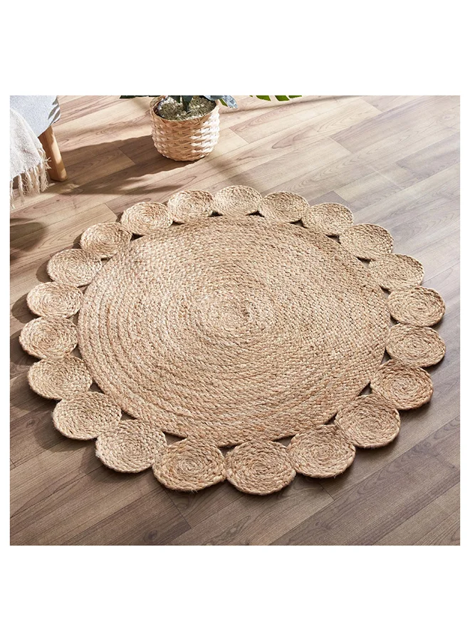 هوم بوكس سجادة ناتورا تابيس دائرية مجدولة يدوياً من الجوت 90 × 90 سم