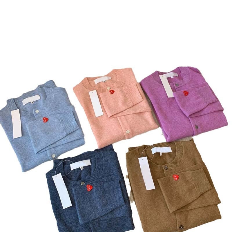 2023 Chic Heart Wool Cardigan Embroidered Sweater Light pink