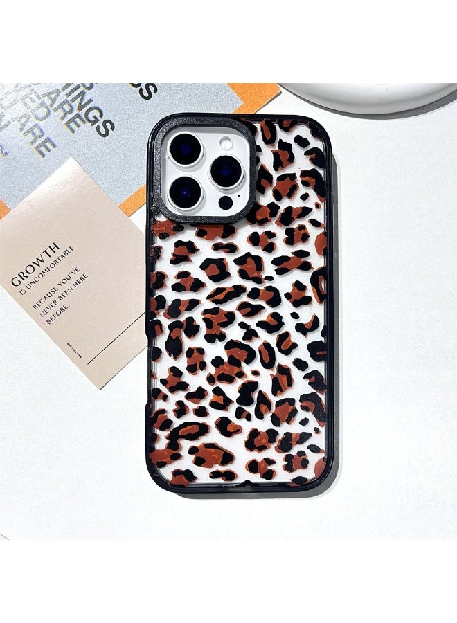 NIBEMINENT Sexy Brown Leopard Pattern Protective TPU Case Cover For iPhone 15 Clear - Image 1