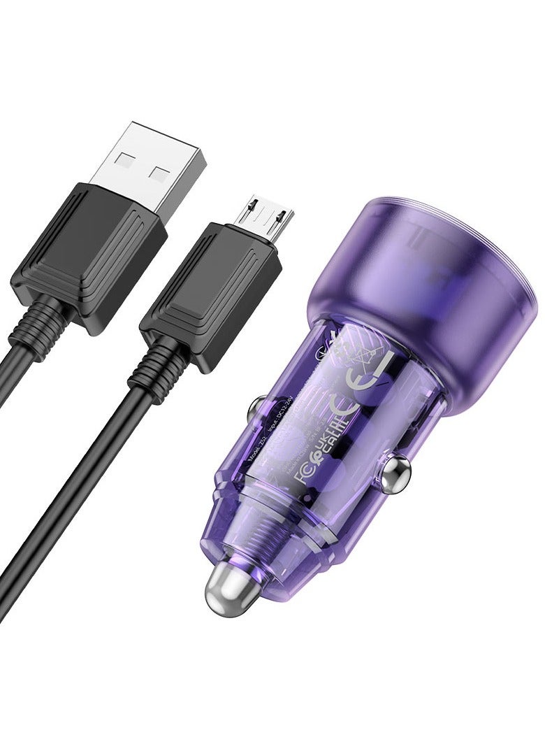 Hoco Premium Hoco Z52 Transparent Mini Car Charger with PD20W Fast Charging and QC3.0 Quick Charge Technology for Wide Vehicle Compatibility and Enhanced Intelligent Balance Power Management - Image 2