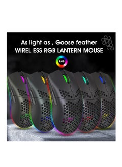 HXSJ Wireless Gaming Mouse with 3 Adjustable DPI Silent Click & USB Receiver Ergonomic RGB Optical Gamer Mice Mouse for Laptop PC Mac (Black)  - Image 3