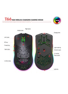 HXSJ Wireless Gaming Mouse with 3 Adjustable DPI Silent Click & USB Receiver Ergonomic RGB Optical Gamer Mice Mouse for Laptop PC Mac (Black)  - Image 5