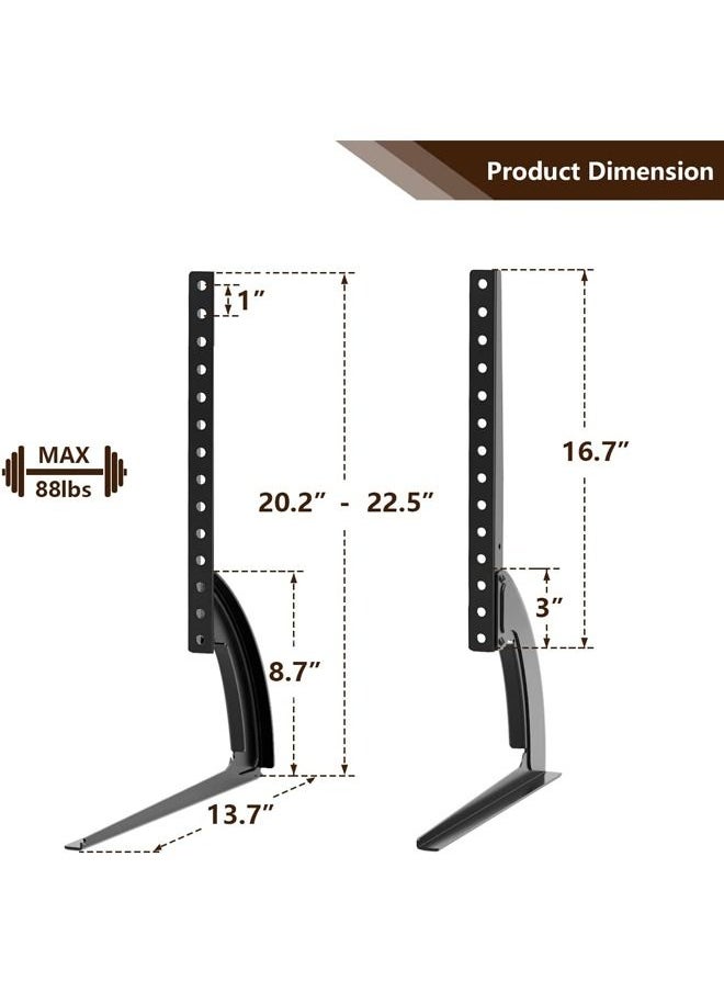 Rock Pow - Universal Table Top TV Stand Base TV Legs for Most 32 37 40 42 47 50 55 LCD LED Plasma Flat Screen TVs Height Adjustable Leg TV Replacement Stand Holds up to 88 lbs Max VESA 800x400 mm - Image 1