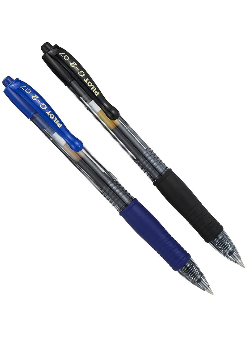 بايلوت قلم جل بايلوت G-2 رفيع قابل للسحب مقاس 0.7 ملم أزرق/أسود - Image 1