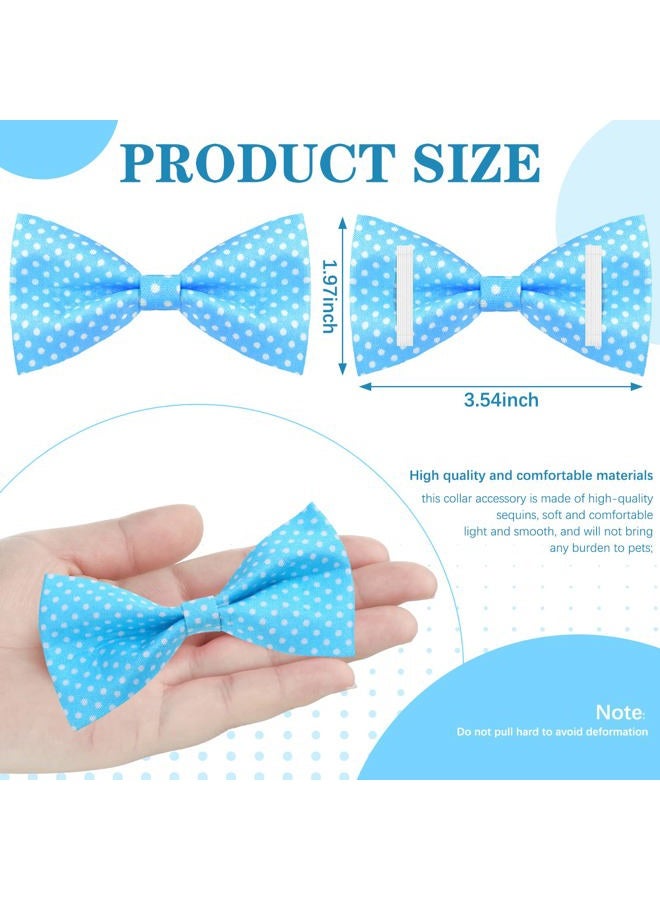 Jutom 40 Pcs Spring Dog Bow Ties Dots Collar Bow Ties Puppy Neckties Bulk Elastic Bands Adjustable Pet Dog Grooming Accessories for Small Medium Large Pet - Image 3