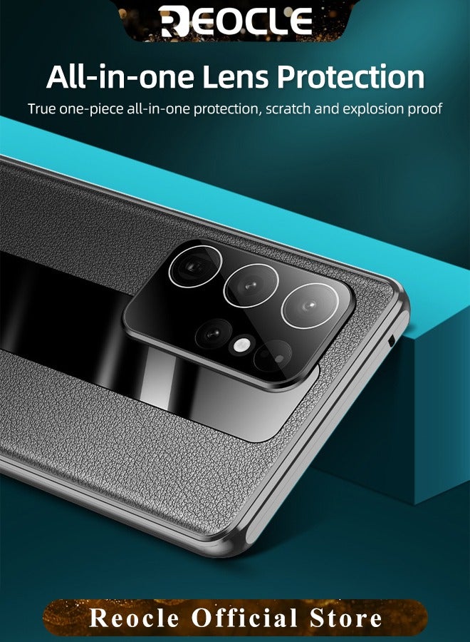 ريوكل جراب مغناطيسي لهاتف Samsung Galaxy S22 Ultra، امتصاص مغناطيسي فائق الدقة 10H، زجاج مقوى، ظهر من جلد البولي يوريثان، إطار معدني ممتص للصدمات، جراب كامل للجسم 360 درجة - Image 3