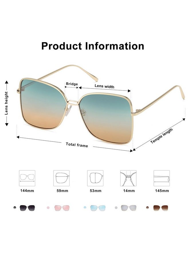 Sojos Classic Trendy Square Oversized Sunglasses Womens Mens Uv400 Big Large Designer Shades Sj1082, Gold/Green&Brown  - Image 4