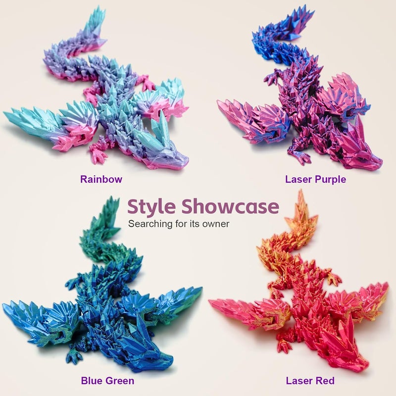 Dxldfks 3D Printed Dragon with Wings, 9" Articulated Winged Dragon for Home Office Decor, Executive Desk Toys - Image 3