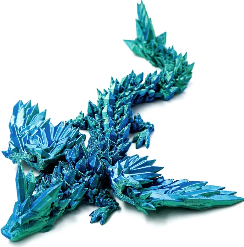 Dxldfks 3D Printed Dragon with Wings, 9" Articulated Winged Dragon for Home Office Decor, Executive Desk Toys - Image 1