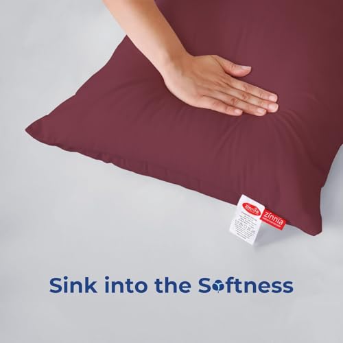 Zinnia Comfort Soft Microfiber Bed Pillows for Sleeping | Ruby Red, Regular Size 16 x 24 Inches | Soft & Comfortable Set of Pillow for Home & Daily Use | Pack of 2 - Image 3