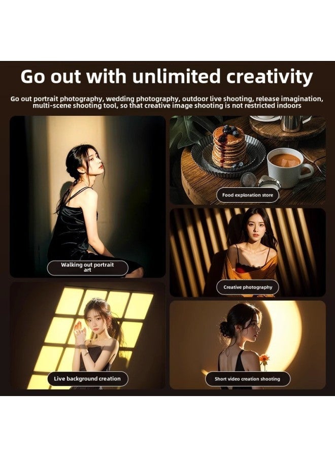 60W Photography Lamp Handheld COB Outdoor Handheld Portable Professional Live Light Portraits Photography Double Color-Light Source Color: Ym-s80 Cob Lamp + Handheld Light Stand  - Image 5