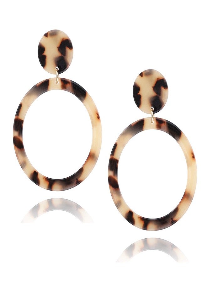 MOLOCH Acrylic for Women Geometry Resin Drop Dangle Earrings Bohemia Tortoise Shell Hoop Earrings Mottled Statement Stud Earrings Fashion Jewelry (Leopard) - Image 1