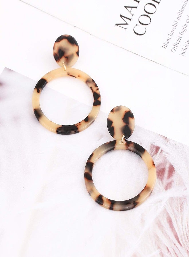 MOLOCH Acrylic for Women Geometry Resin Drop Dangle Earrings Bohemia Tortoise Shell Hoop Earrings Mottled Statement Stud Earrings Fashion Jewelry (Leopard) - Image 4