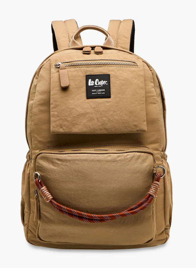 لي كوبر Rope Accent Backpack with Adjustable Shoulder Straps and Zip Closure - 13x30x40 cm