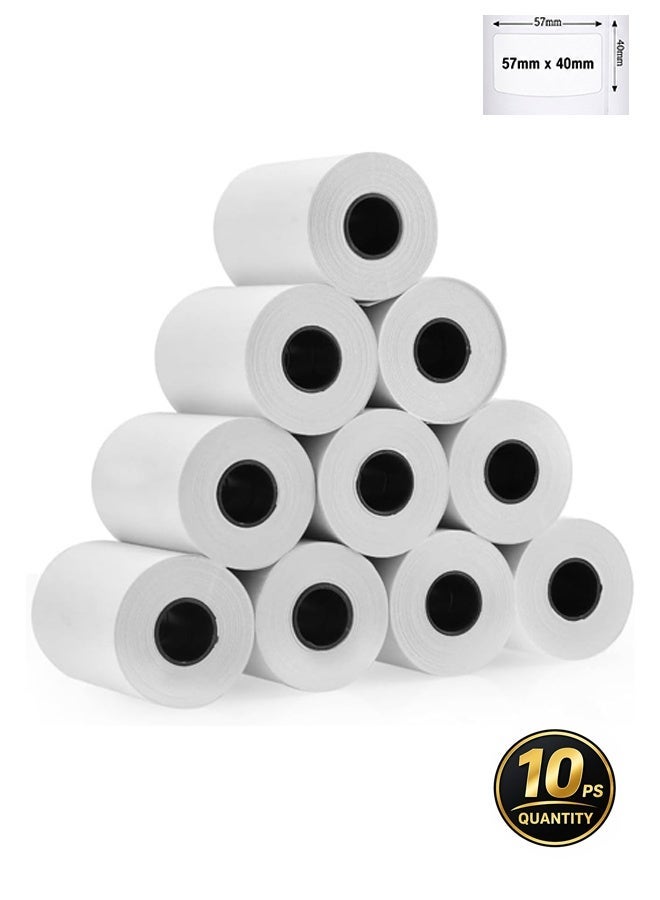 Office maker 57mm × 40mm Thermal Paper Roll – High Quality POS Receipt Paper 10 Pieces - Image 1