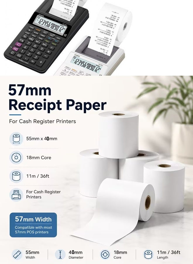 Office maker 57mm × 40mm Thermal Paper Roll – High Quality POS Receipt Paper 10 Pieces - Image 2