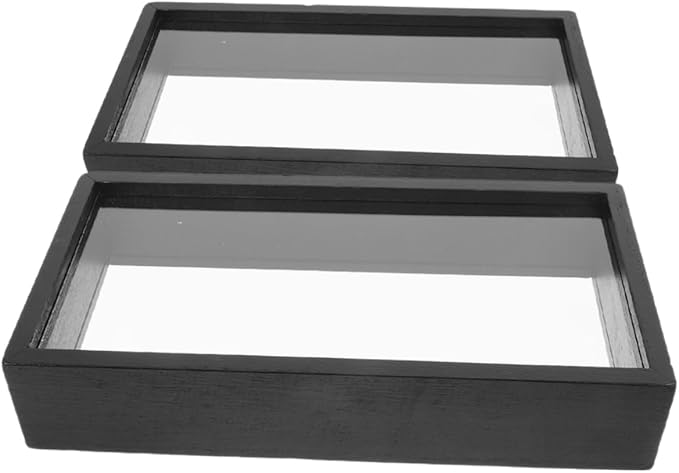 Black Artistic Shadow Box Display Frame For Dried Flowers Boho Decor - Image 1