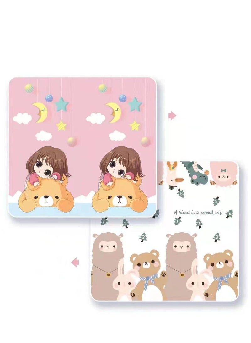 DARIYAH 200 X 180 X 1 cm Baby Crawling Play Floormat Foam Non-Toxic Foldable Reversible Playing Mat-Fantasy Girl Life & Different Designs - Image 1