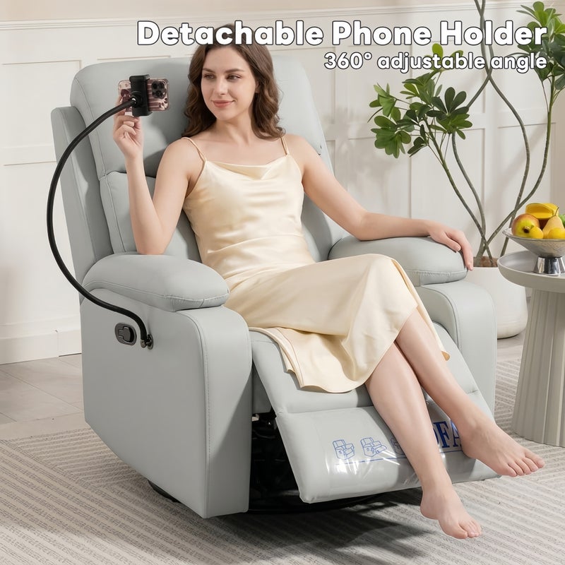 Sharpdo Single Recliner Sofa/Chair for Living Room, Breathable Faux Leather, With Phone Holder. Suitable for Living Room, Bedroom, and Home Theater - Image 5