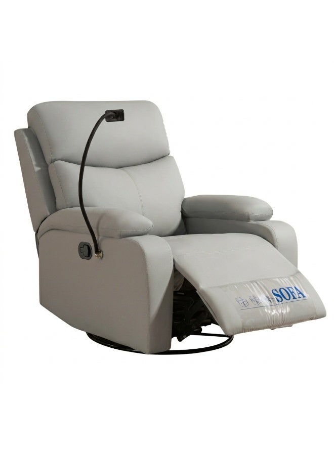 Sharpdo Premium Faux Leather Manual Recliner Chair with 7-Zone Support & 360° Phone Holder, Breathable Skin-Friendly Fabric, Heavy Duty Gravity Recline for Living Room, Home Theater and Office - Image 2