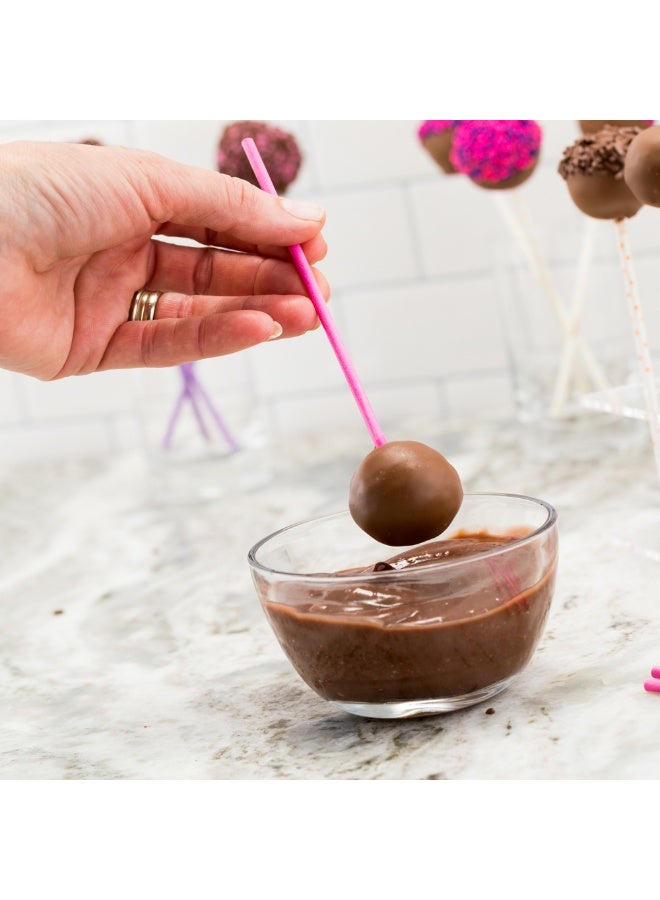 Restaurantware عصي كعكة بوب بطول 5.9 بوصة، 100 عصا مصاصة قابلة للتخلص منها - جذابة، عصي حلوى ورقية وردية فاخرة، للحلويات الصغيرة والمأكولات، للمقاهي أو المنازل - Image 3