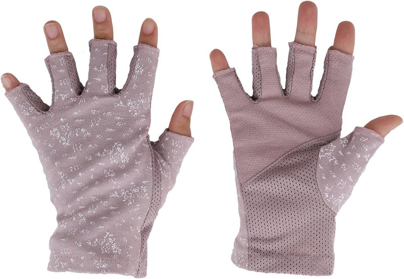 Ylucky Lightweight Summer Fingerless Gloves Men Women UV Sun Protection Driving Cotton Gloves Nonslip Touchscreen Gloves - Image 3