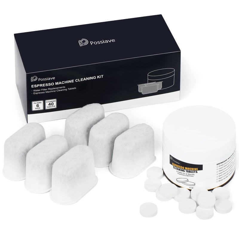 possiave Espresso Cleaning Kits for Breville Machines, Includes 40 Cleaning Tablets and 6 Water Filters - Breville Espresso Machine Accessories - Image 1