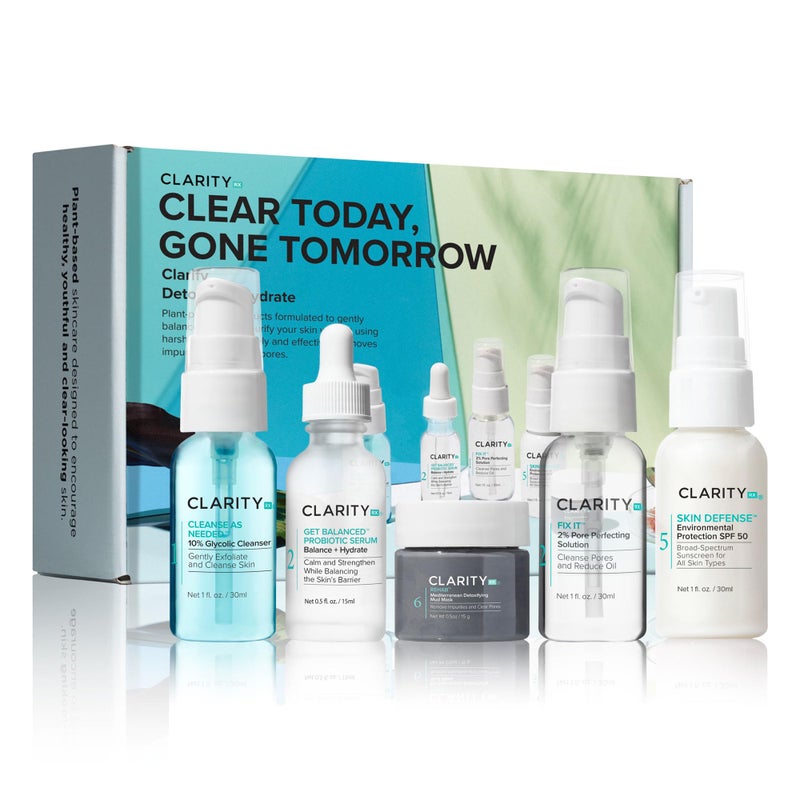 ClarityRx ClarityRx Clear Today Gone Tomorrow Skincare Kit, 5-Piece Plant-Based Set for Acne-Prone Skin