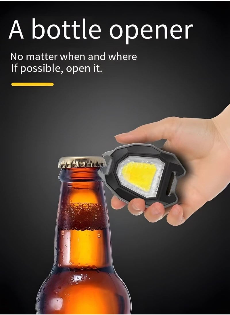 SYOSI - SYOSI, Rechargeable Small LED Torch, with Bottle Opener, Red Light Warning Light, Lifesaving Whistle, Magnet Base - Image 1